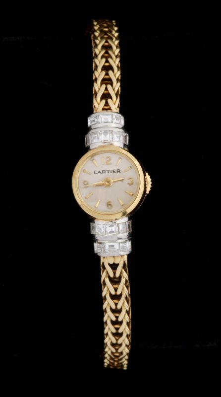 VINTAGE LADIES 18K WATCH BY LECOULTRE FOR CARTIER 