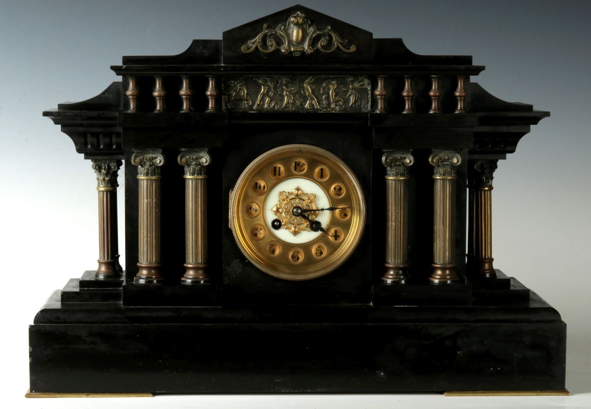 A 19TH C. FRENCH MANTEL CLOCK SIGNED JAPY FRERES