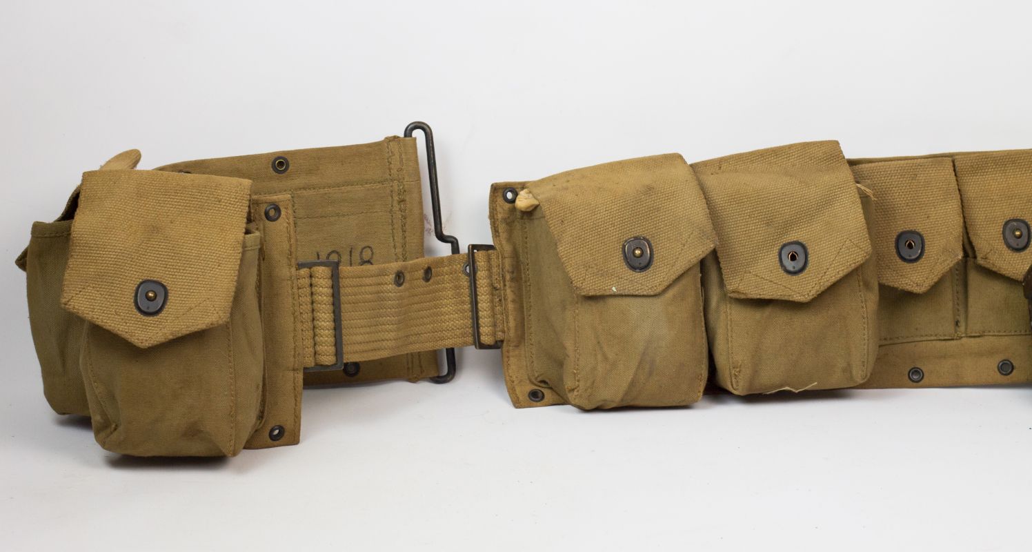 TWO WWI US B.A.R. BROWNING AUTO RIFLE AMMO BELTS
