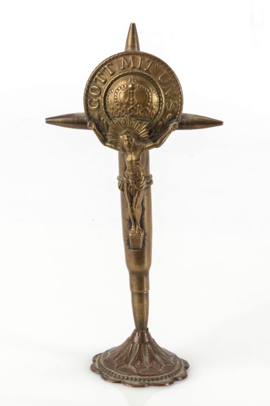 AN IMPERIAL GERMAN TRENCH ART BULLET CRUCIFIX