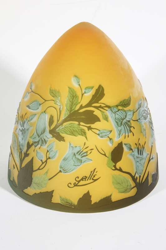 A CAMEO GLASS LAMPSHADE SIGNED GALLE