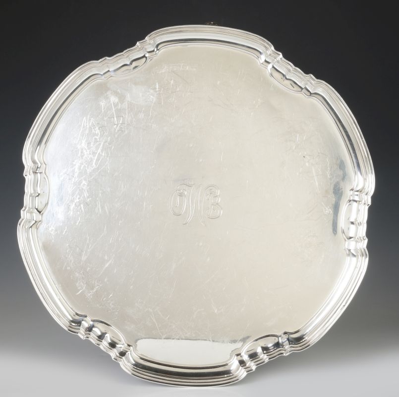 A T&CO STERLING SILVER SALVER, SHEFFIELD 1932