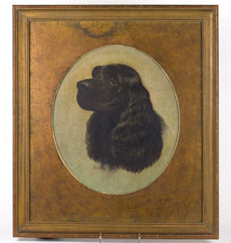 SAM SAVITT (1917 - 2000) OIL ON CANVAS SPANIEL 