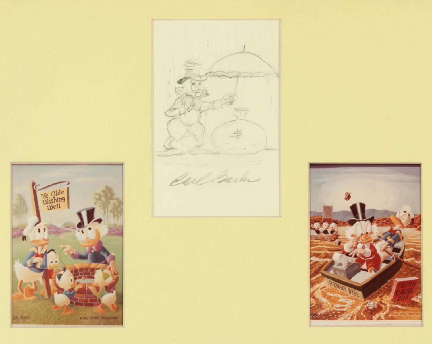 CARL BARKS ORIGINAL GRAPHITE SKETCH AND ALS