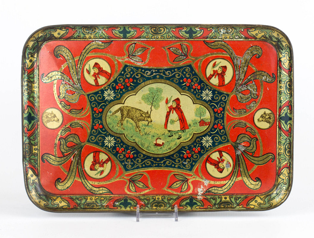 A RED RIDING HOOD TIN LITHO CHILD'S TRAY