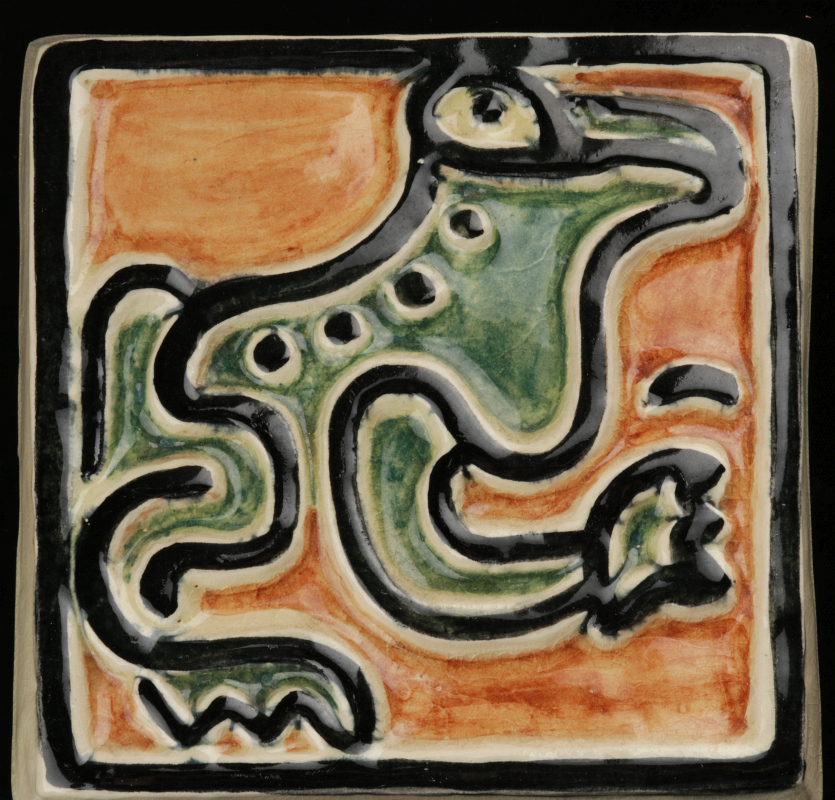 SHEARWATER POTTERY TILE, MANNER OF WALTER ANDERSON