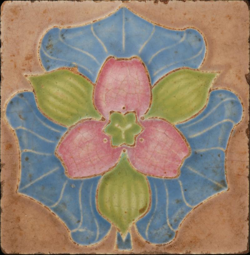 AN ARTS AND CRAFTS INFLUENCE TERRA COTTA TILE