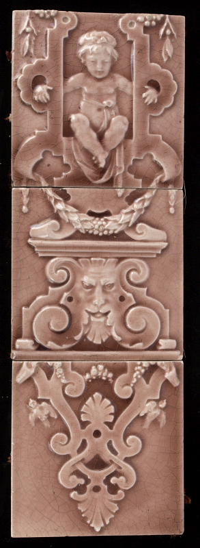 A VICTORIAN NEOCLASSICAL DESIGN TILE TRIPTYCH