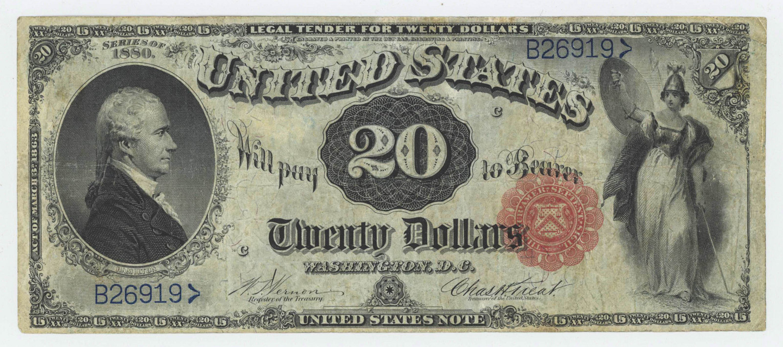 1880 TWENTY DOLLAR LEGAL TENDER NOTE