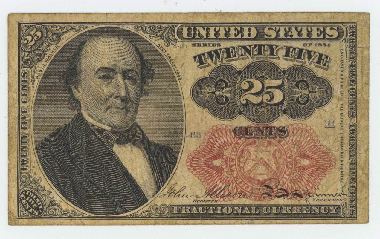 TWENTY FIVE CENT FRACTIONAL CURRENCY