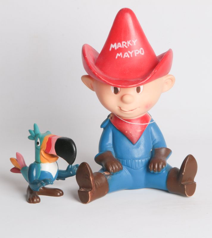 TWO PLASTIC CEREAL MASCOT ADVERTISING FIGURES