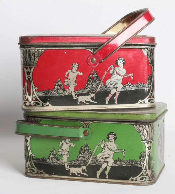 A PAIR OF TIN LITHO CHILD'S LUNCH TINS