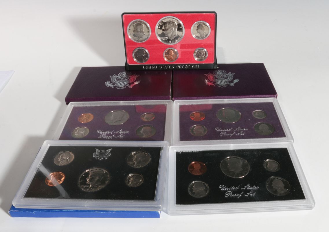 1972, 1973, 1983, 1984, 1985 US PROOF COIN SETS