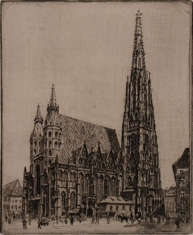 A PENCIL SIGNED ETCHING ATTRIBUTED 'H.G. GOENNIG'