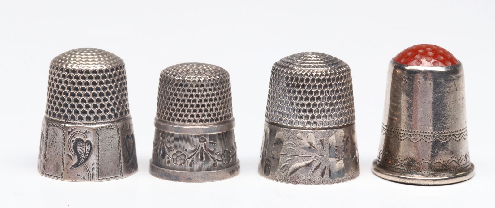 STERLING SILVER AND .800 SILVER ANTIQUE THIMBLES