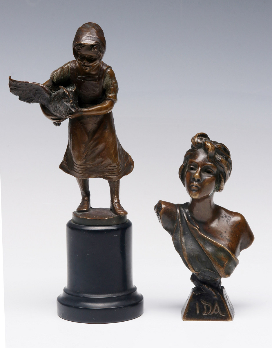 FRENCH AND GERMAN CABINET BRONZE SCULPTURES