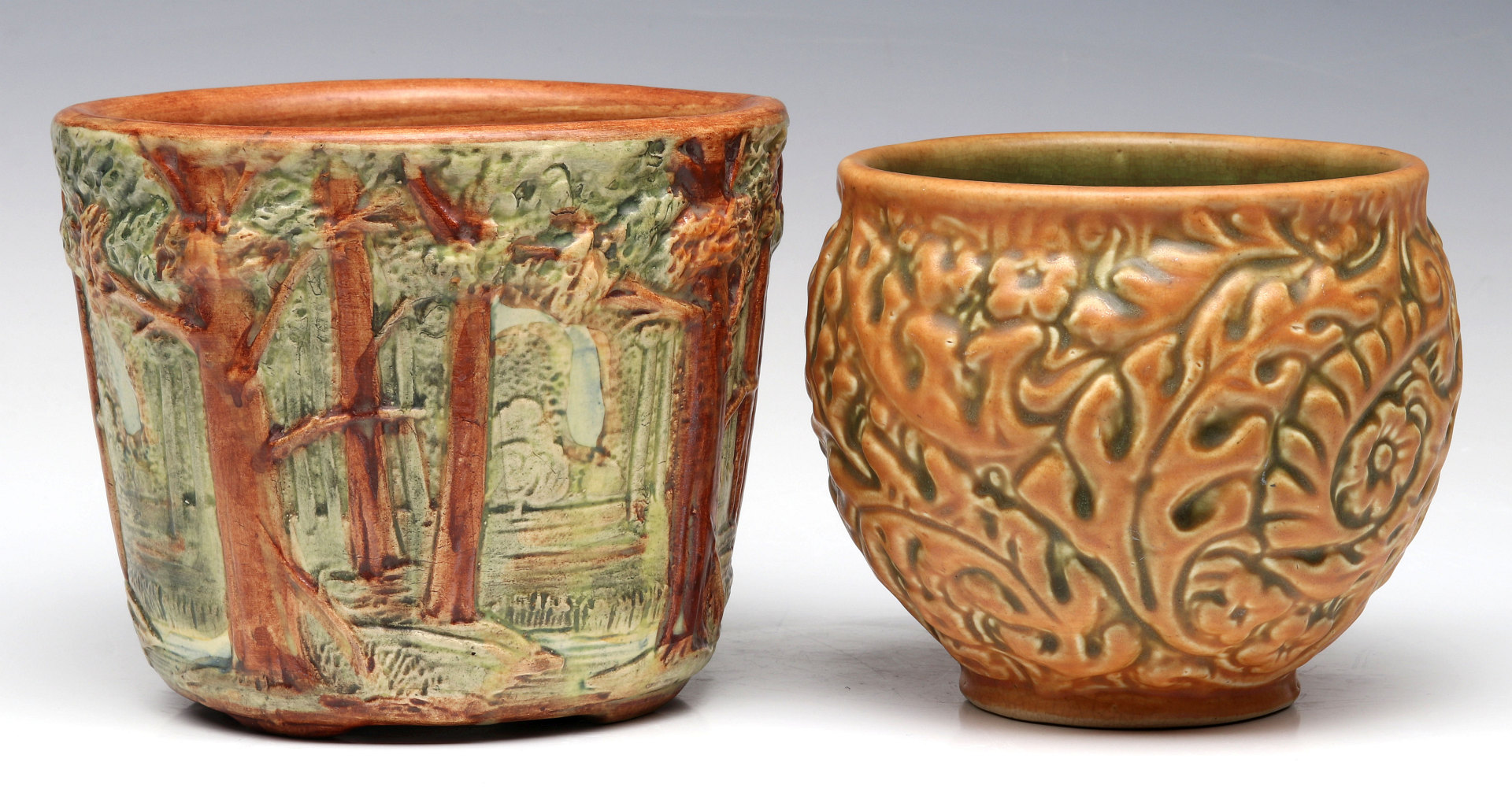 WELLER 'FOREST' AND 'MARVO' POTTERY JARDINIERES