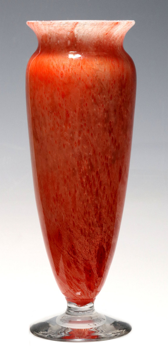 A KIMBALL CLUTHRA ART GLASS VASE SIGNED DURAND