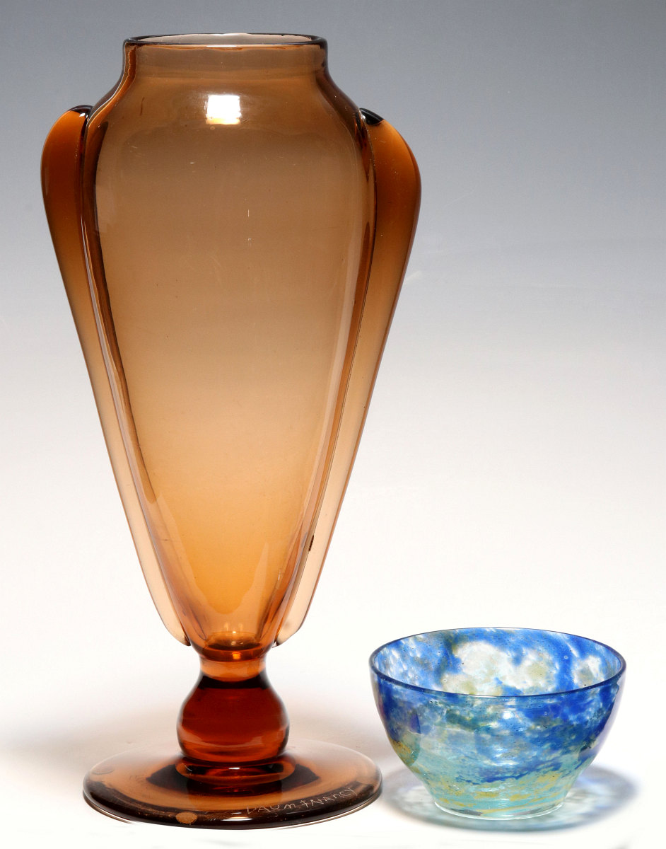 TWO EARLY TO MID 20TH C. ART GLASS OBJECTS