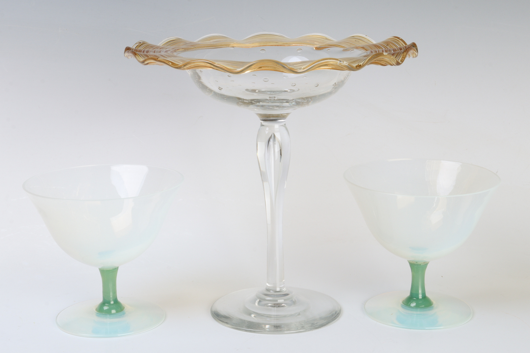 H.C. FRY GLASS CO. COMPOTE AND SHERBET PAIR