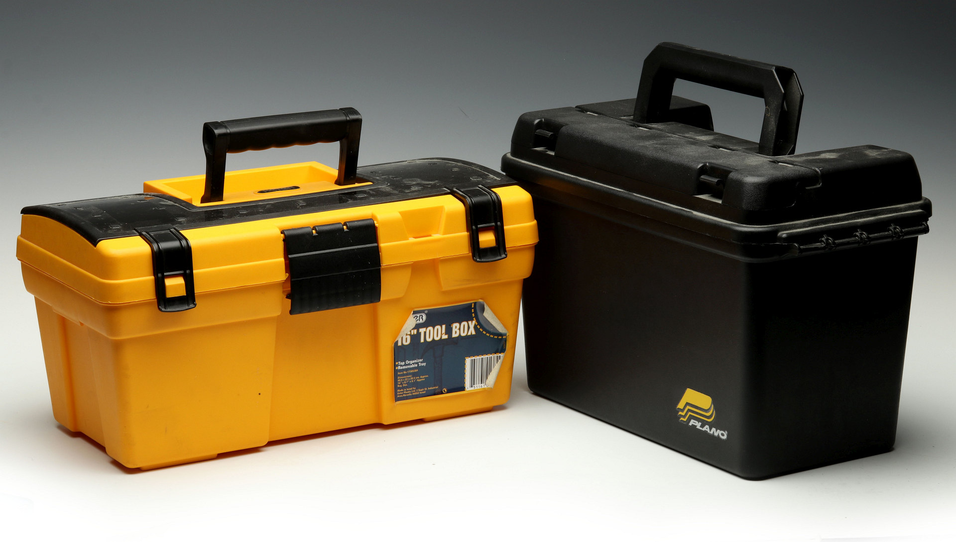 TWO PLASTIC TOOL BOXES