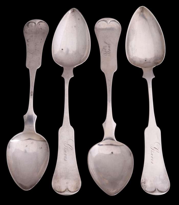 FOUR FIDDLE PATTERN MISSOURI COIN SILVER SPOONS