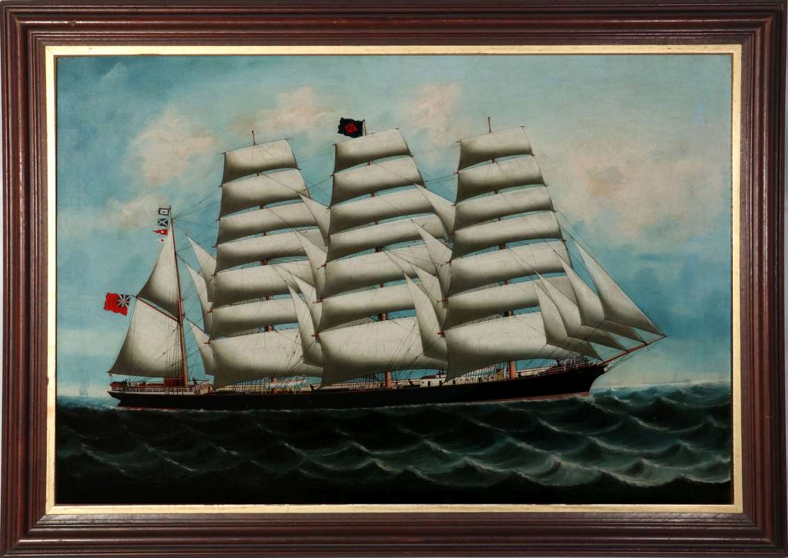 A GOOD 19TH CENTURY CHINA TRADE SHIP PORTRAIT