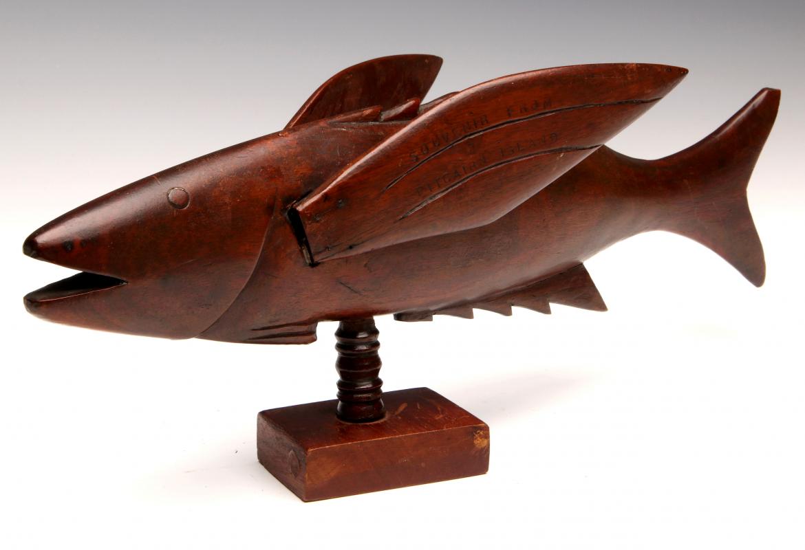 PITCAIRN ISLAND CARVED FLYING FISH SOUVENIR