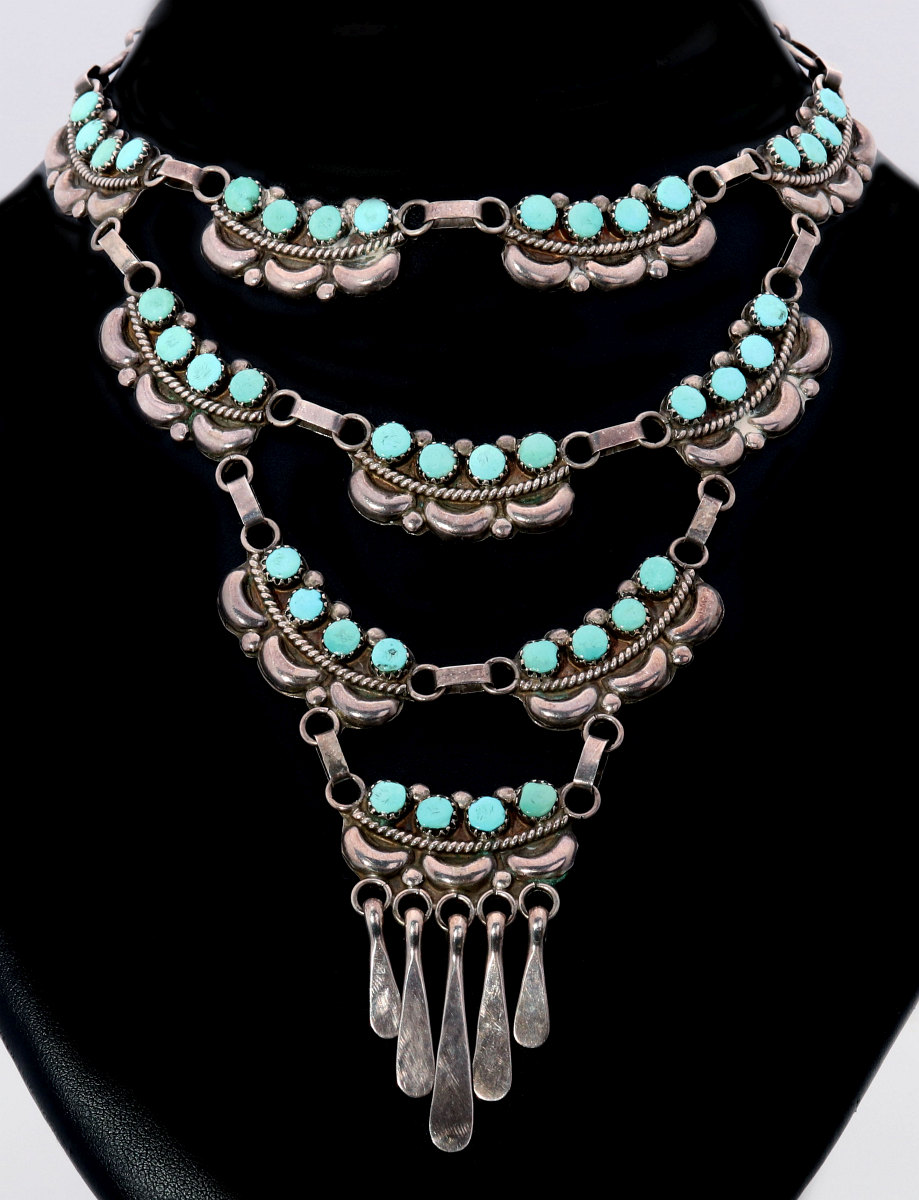 FRED AND ELSIE LONCONSELLO ZUNI STERLING NECKLACE