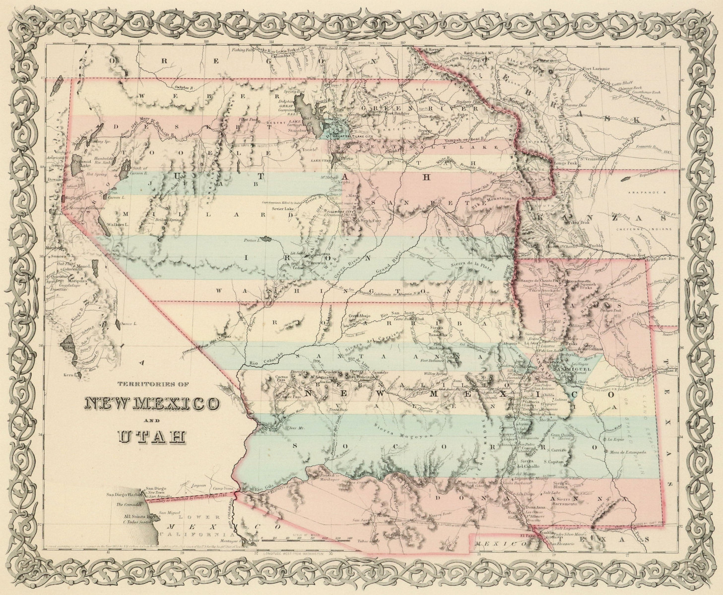 A GEORGE COLTON LITHOGRAPHED MAP, 1856