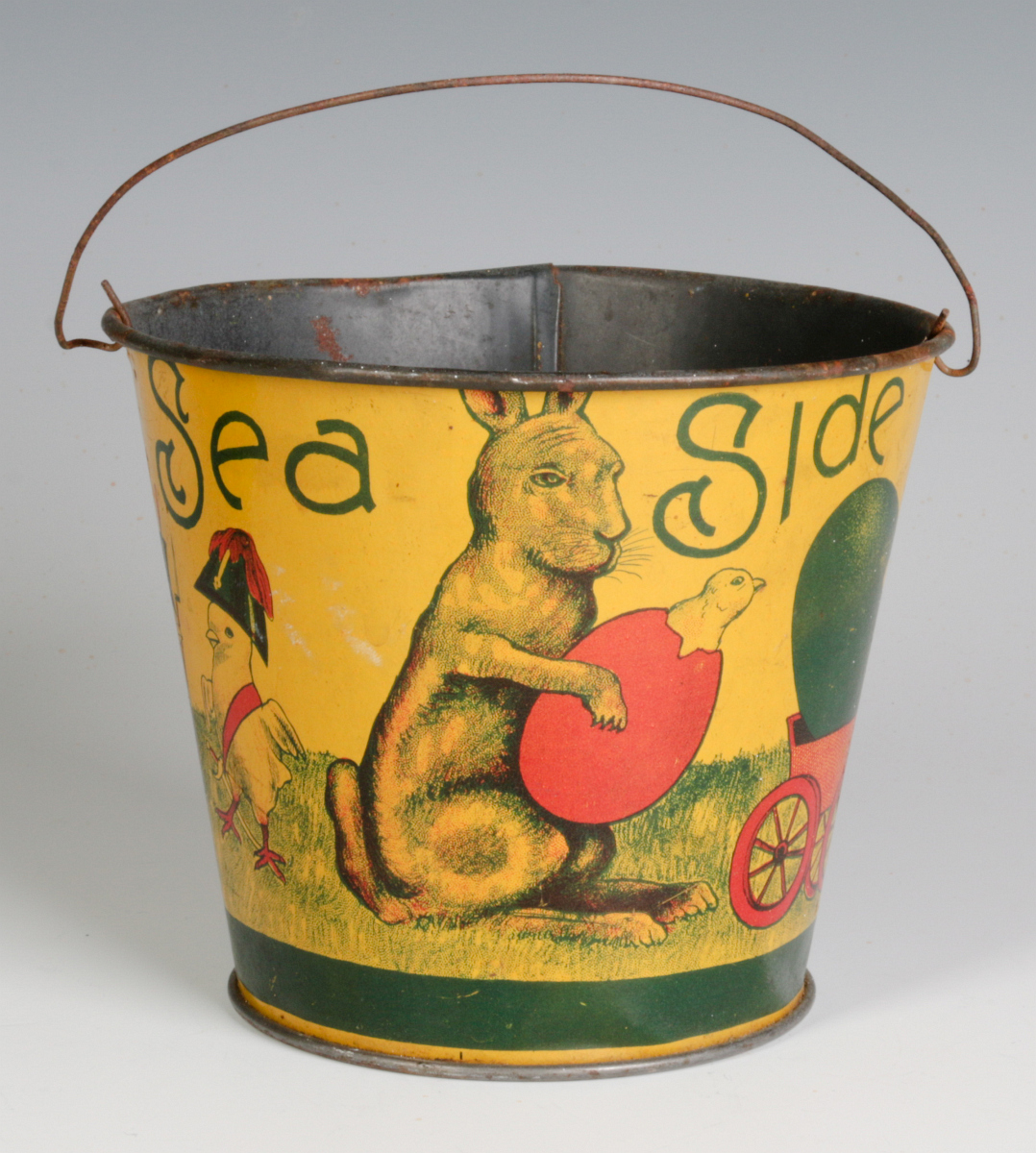 A VICTORIAN CHILD'S TIN LITHO EASTER SAND PAIL