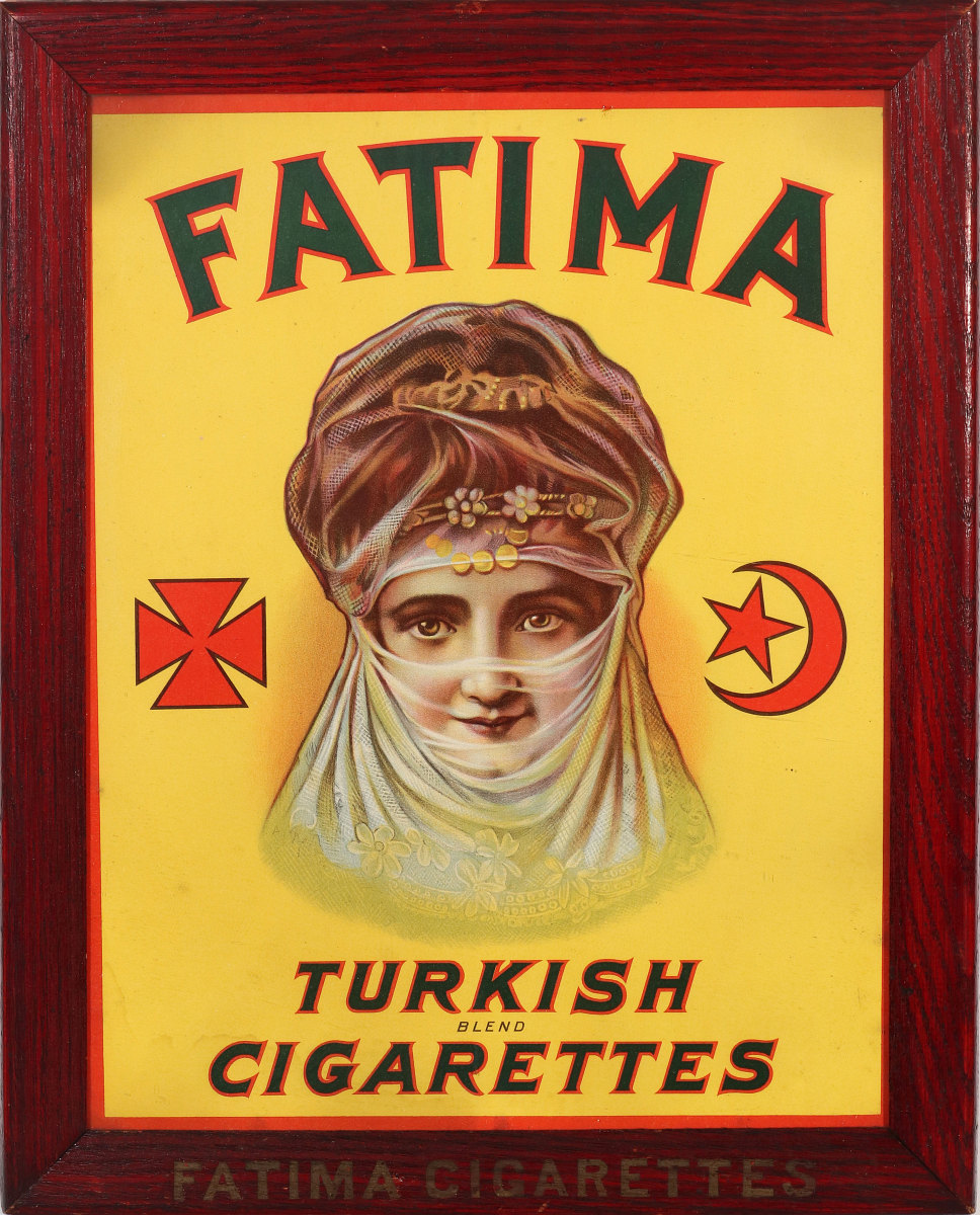 FATIMA TURKISH CIGARETTES POSTER IN ORIGINAL FRAME