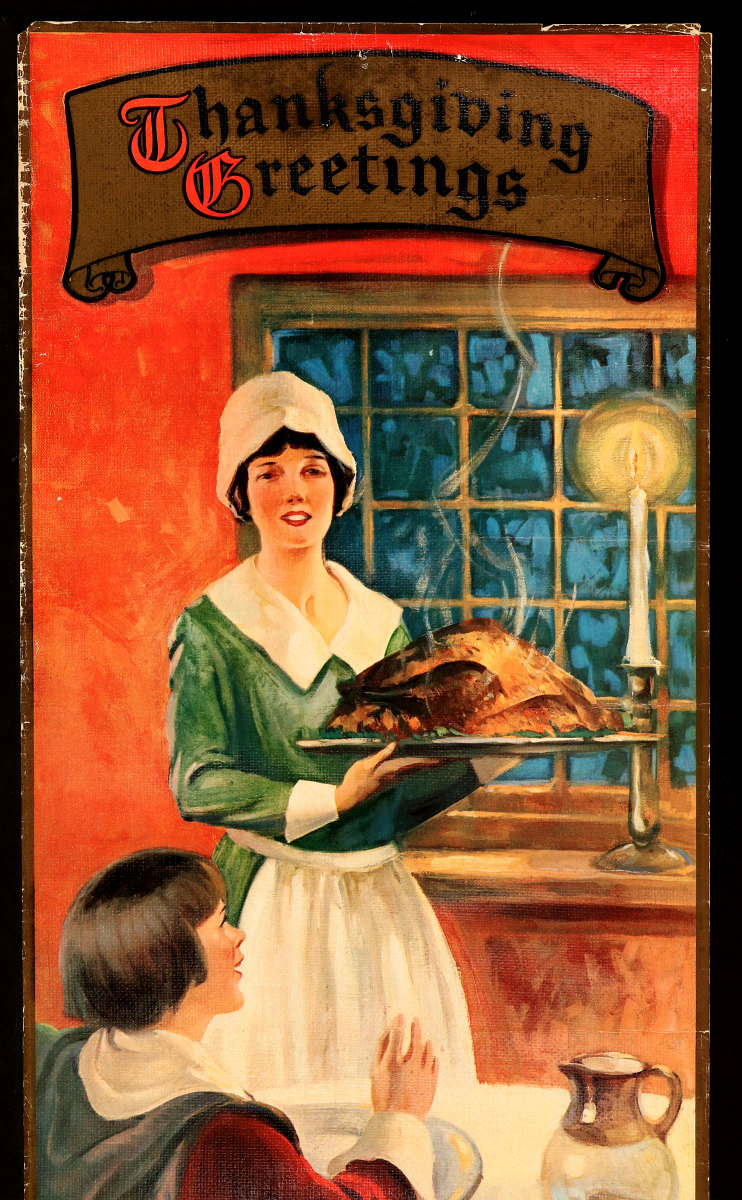 A 1930s BOND BREAD THANKSGIVING GREETINGS SIGN