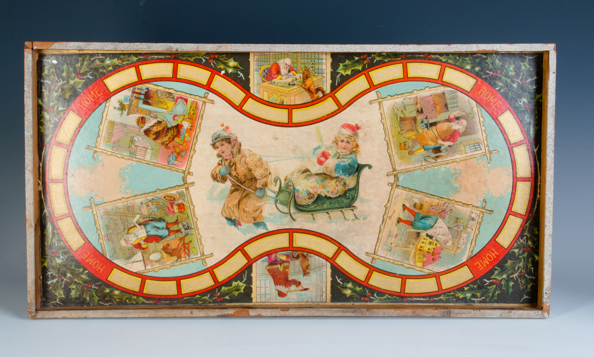 A VICTORIAN CHRISTMAS THEME BOARD GAME C. 1875