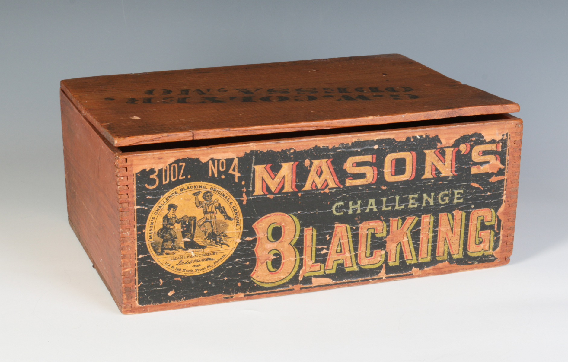 MASON'S SHOE BLACK BOX WITH COLORFUL ADVERTISING