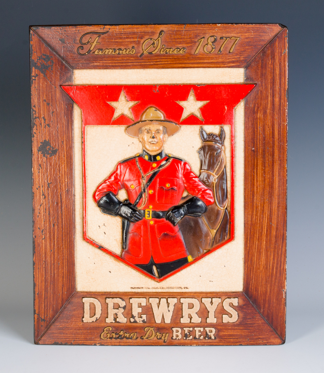 DREWERY'S EXTRA DRY BEER COMPOSITION SIGN C. 1950