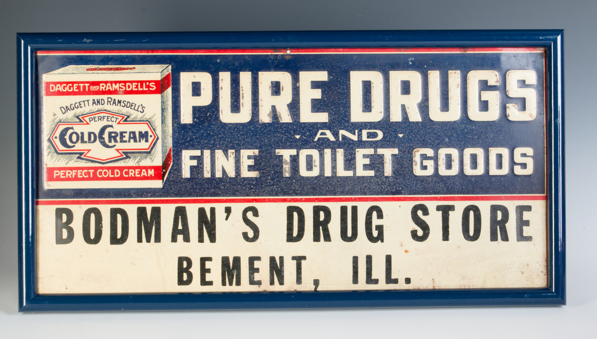 AN EARLY 20TH CENTURY COLD CREAM ADVERTISING SIGN