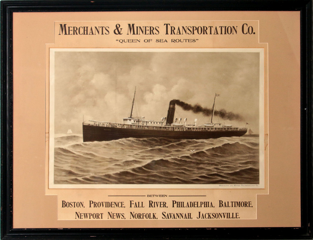 1890S MERCHANTS & MINERS TRANSPORTATION CO POSTER