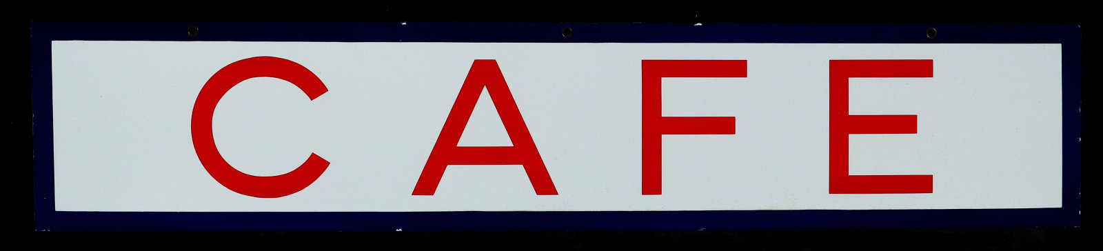 A RED, WHITE AND BLUE - CAFE - PORCELAIN SIGN