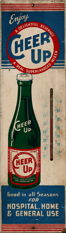 CHEER UP SODA SUPERCHARGED MIXER ADVTG THERMOMETER
