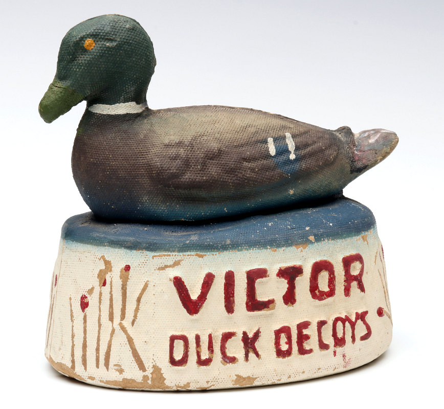 A RARE VICTOR DUCK DECOYS ADVERTISING DISPLAY