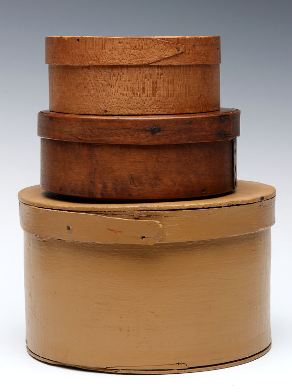 THREE GOOD LATE 19TH CENTURY BENTWOOD PANTRY BOXES
