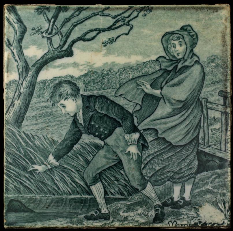 A WEDGWOOD ART TILE, ALLEGORY OF THE MONTH MARCH