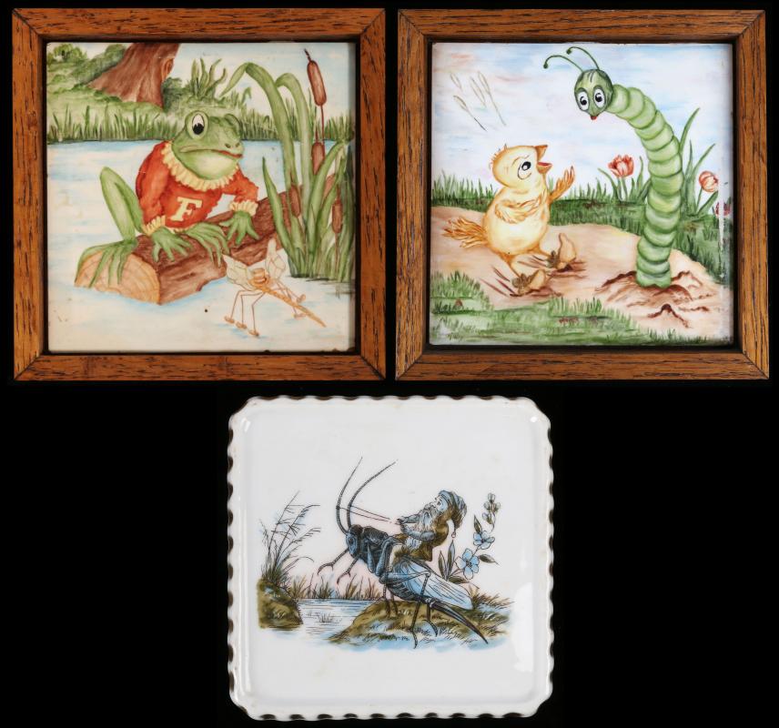 TWO MID 20TH CENTURY STORYBOOK ILLUSTRATION TILES