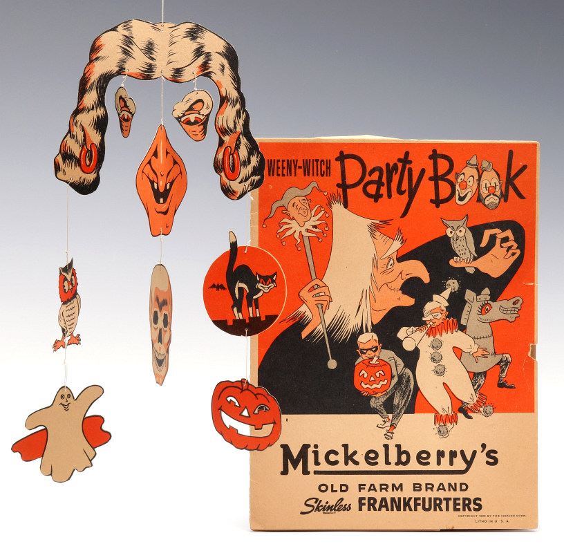 A HALLOWEEN PARTY BOOK AND MOBILE DATED 1955