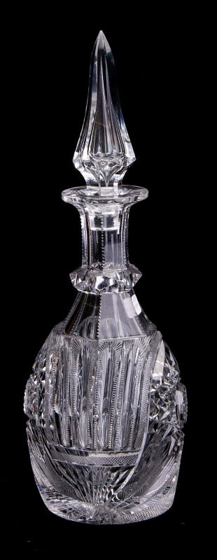 A DESIRABLE LIBBEY DECANTER IN LORRAINE PATTERN
