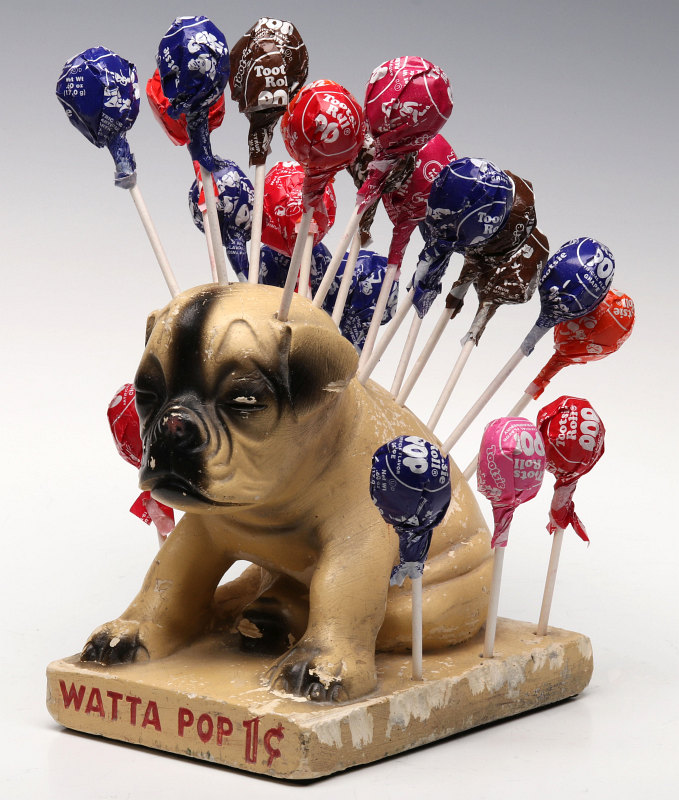 CHALK PUP ADVERTISING FIGURE FOR WATTA POPS CANDY