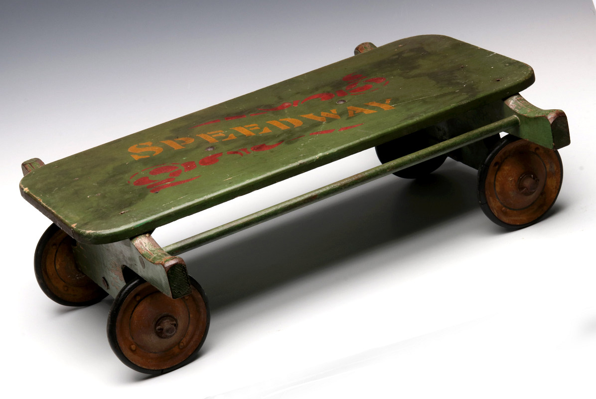 A LATE 19TH CENTURY 'SPEEDWAY' WAGON IN OLD PAINT