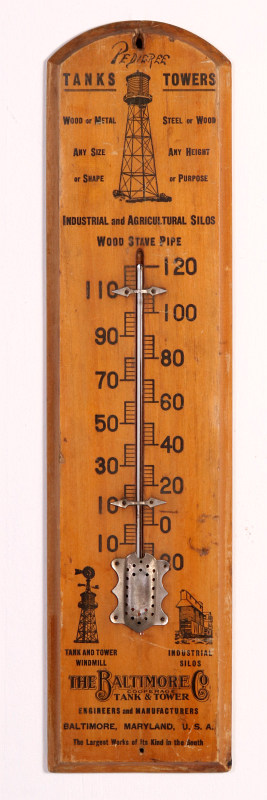 THE BALTIMORE CO TANK AND TOWER ADVTG THERMOMETER