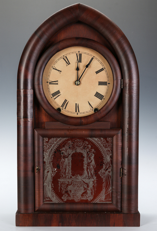 A WILLIAM L. GILBERT GOTHIC 'BEEHIVE' CLOCK
